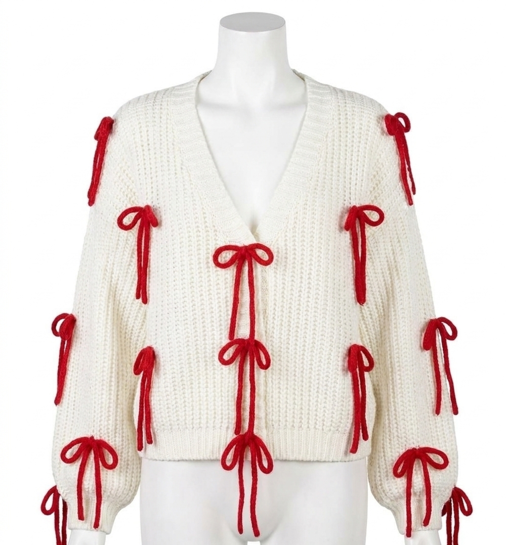 NEW SHOW ME YOUR MUMU sweet carma cardi with bow in cream